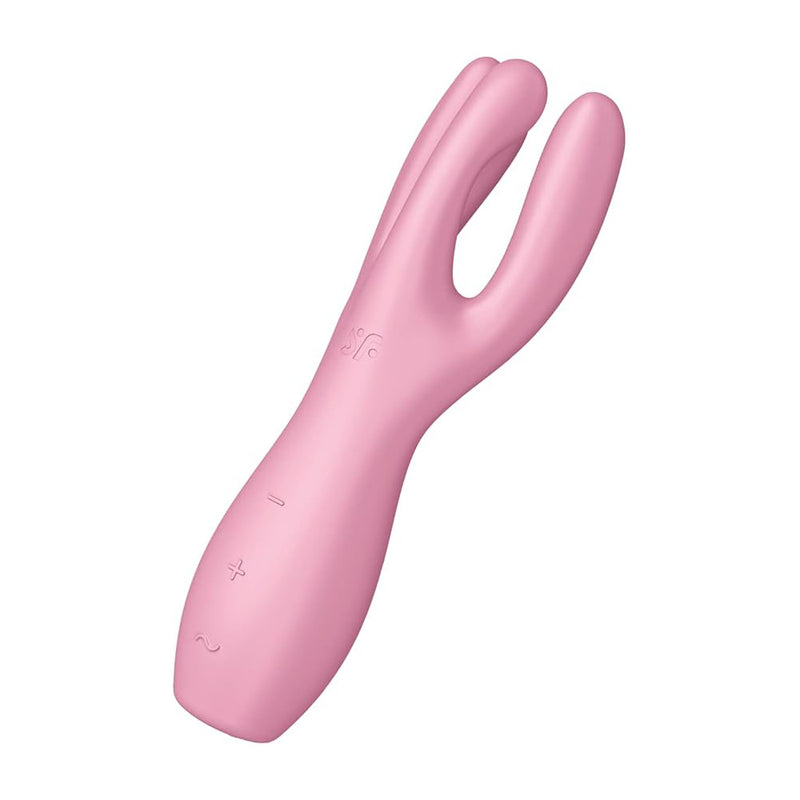 Satisfyer Threesome 3 - 3 Estímulos Simultâneos de Lábios e Clitóris - Vibrador Satisfyer - Vibrador Feminino- Satisfyer 3 em 1 - Estimulador de Clitóris