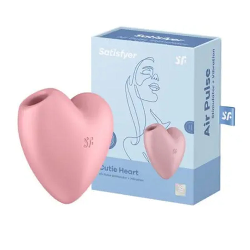 Cutie Heart Satisfyer - Sugador de Clitóris com Vibração e Formato Coração - Vibrador Satisfyer - Vibrador Feminino - Estimulador de Clitóris  - Vibrador de Clitóris - Satisfyer - Vibrador para Mulher