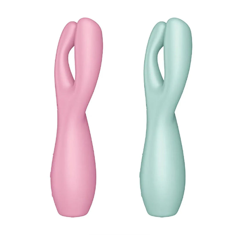 Satisfyer Threesome 3 - 3 Estímulos Simultâneos de Lábios e Clitóris - Vibrador Satisfyer - Vibrador Feminino- Satisfyer 3 em 1 - Estimulador de Clitóris