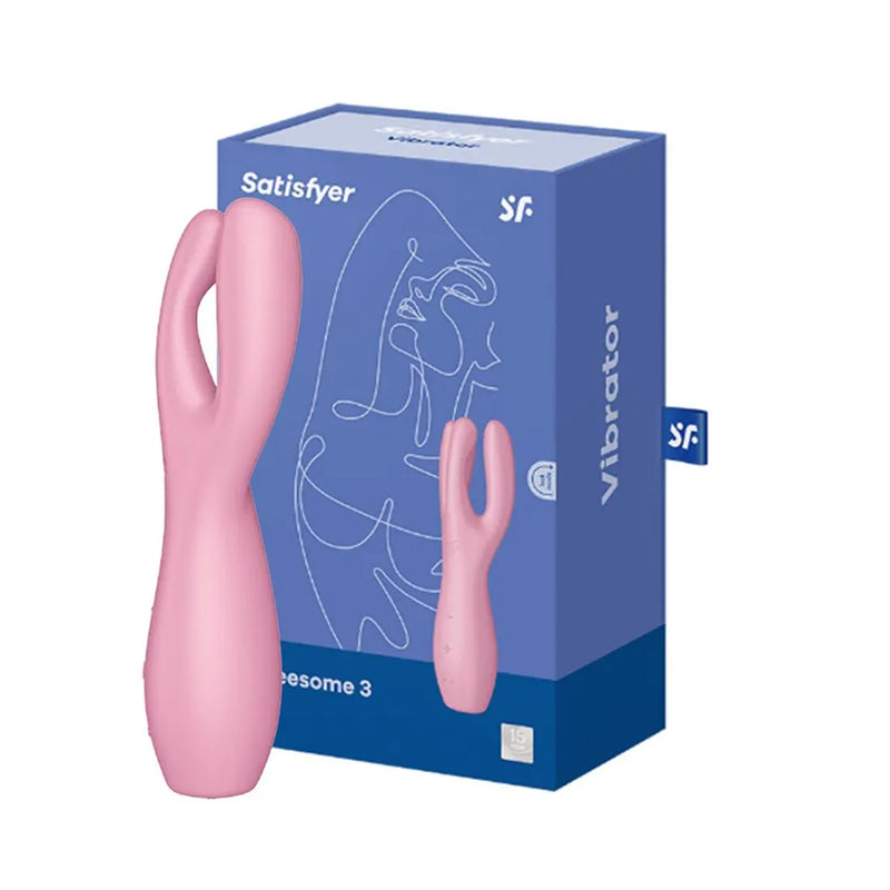 Satisfyer Threesome 3 - 3 Estímulos Simultâneos de Lábios e Clitóris - Vibrador Satisfyer - Vibrador Feminino- Satisfyer 3 em 1 - Estimulador de Clitóris